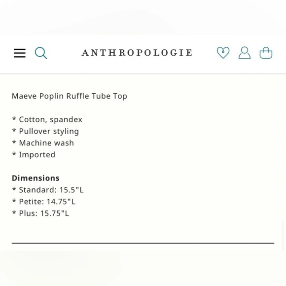 MAEVE by ANTHROPOLOGIE Poplin Ruffle Tube Top in Blue - Picture 10 of 10